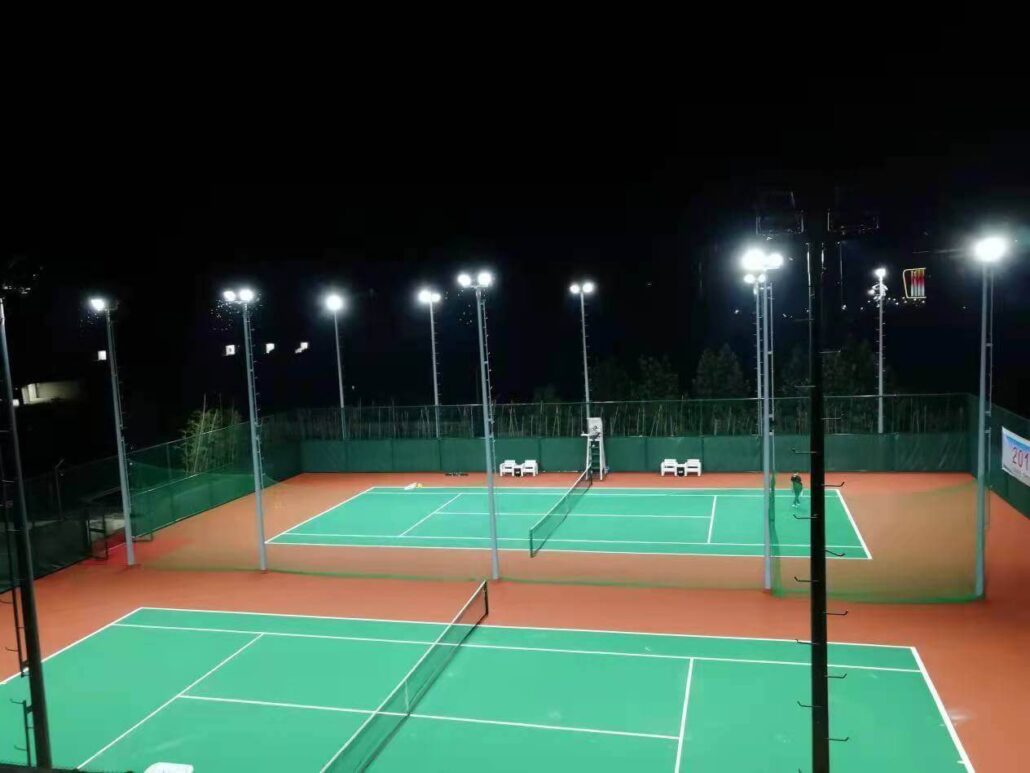 iluminação da quadra de badminton